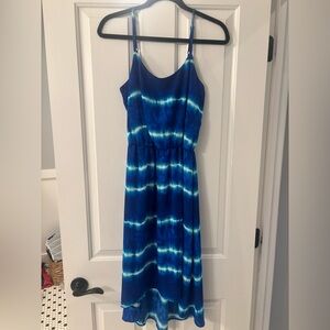 Studio Y Blue and White Tie-Dye Midi Dress